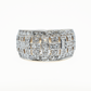 Vintage Yellow and White Gold Weaved Filament Ring with Diamonds
