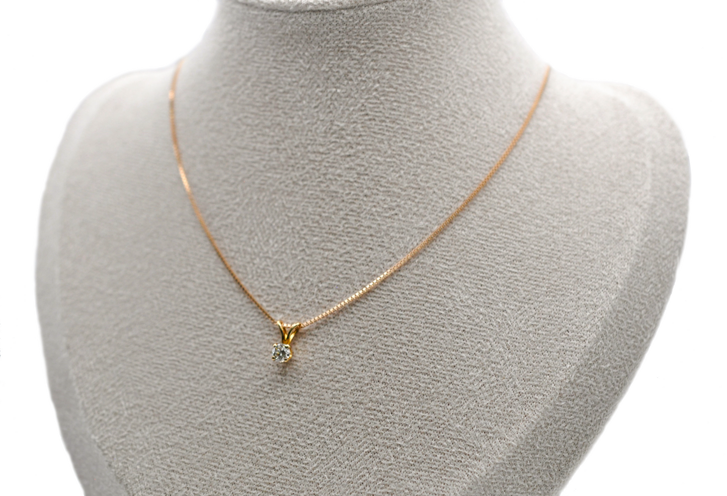 Small Yellow Gold Diamond Pendant/Necklace