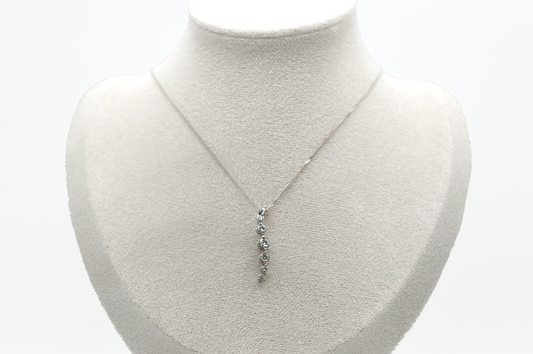 White Gold Bubble Swirl Diamond Pendant/Necklace