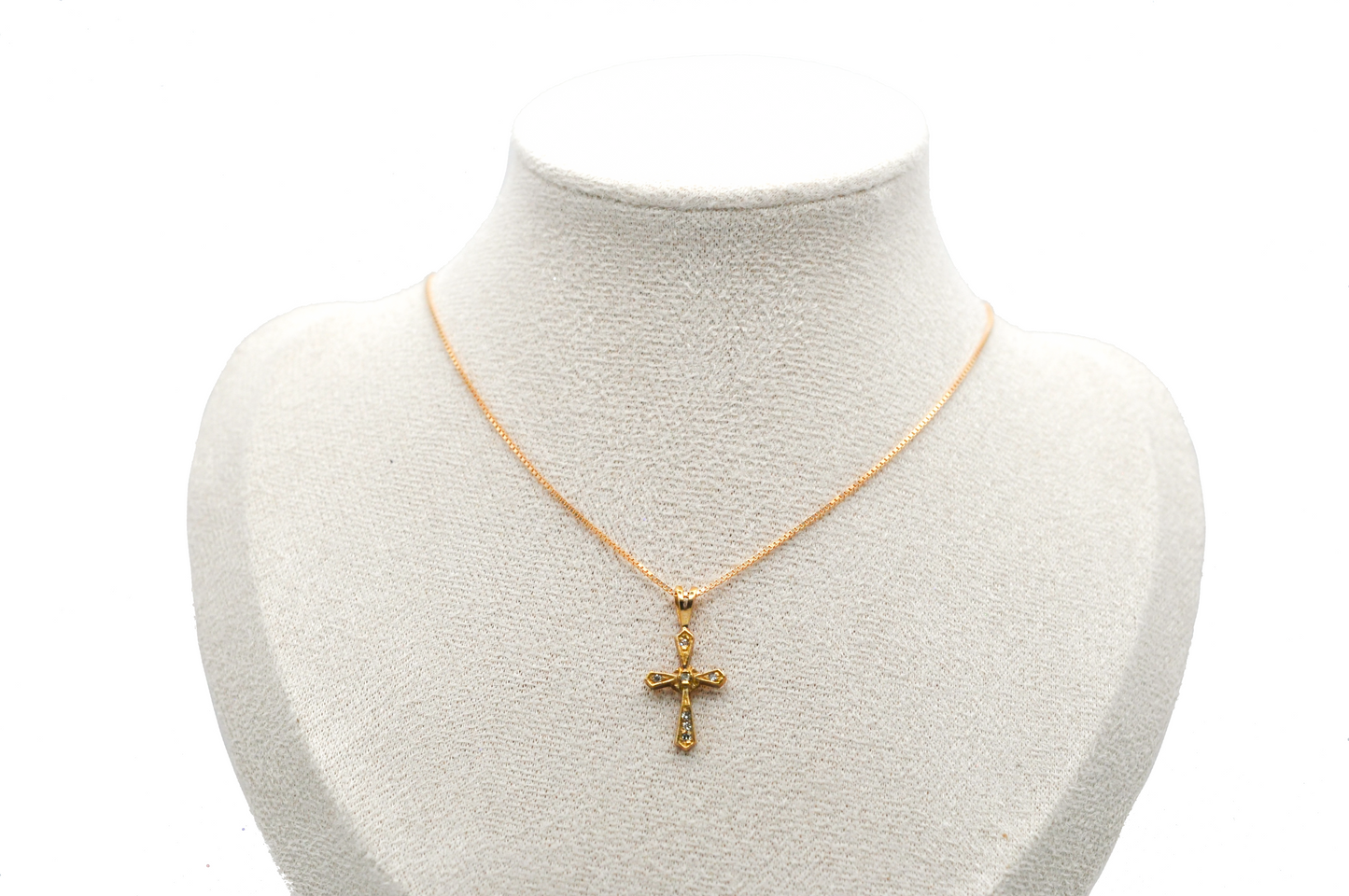 Yellow Gold Cross with Diamond Accents Pendant/Necklace