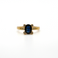 Vintage Yellow Gold Blue Sapphire Ring with Diamond Accents