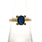 Vintage Yellow Gold Blue Sapphire Ring with Diamond Accents