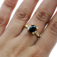 Vintage Yellow Gold Blue Sapphire Ring with Diamond Accents