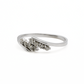 Solid 10K White Gold Stackable Ring with Accent Diamonds