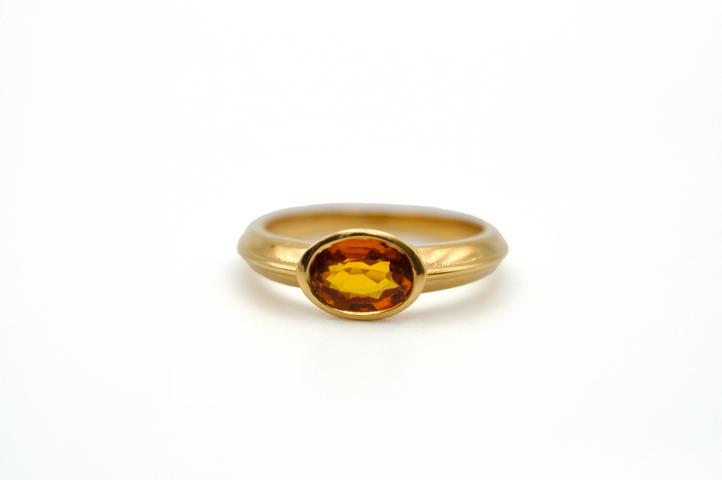 Yellow Gold Bezel Set Citrine Ring