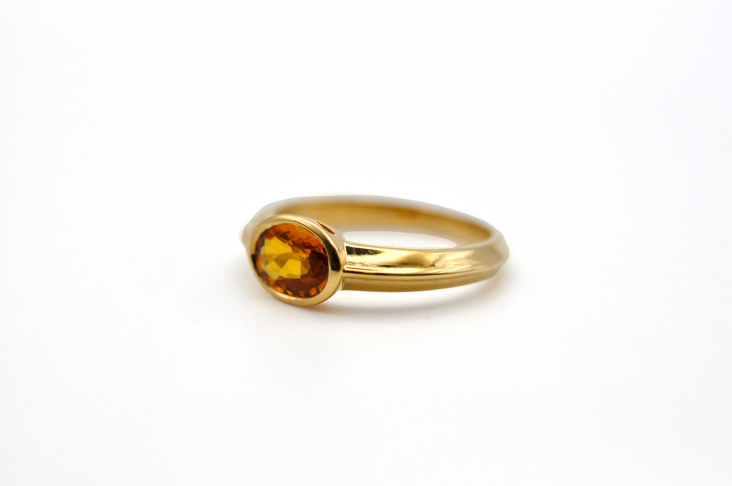 Yellow Gold Bezel Set Citrine Ring