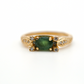 Unique Yellow Gold Vintage Oval Emerald Ring with Diamond Accents