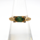 Unique Yellow Gold Vintage Oval Emerald Ring with Diamond Accents