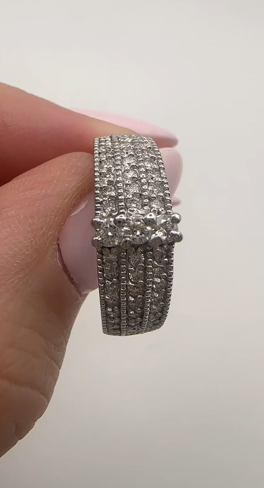 Diamond Trio Ring 14k White Gold