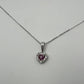 Heart Diamond Pendant with Ruby Center Stone