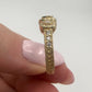 Three Stone Diamond Ring 14k Yellow Gold