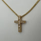 14k Yellow Gold Cross with Natural Diamonds