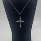 Fancy Cross 14k White Gold with Natural Diamonds