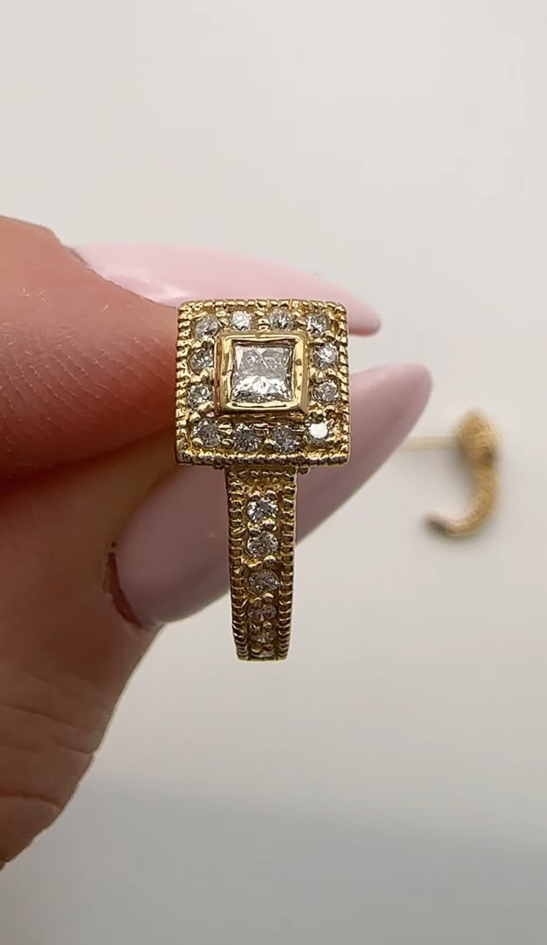 Unique drop down Gold and Diamond Earring