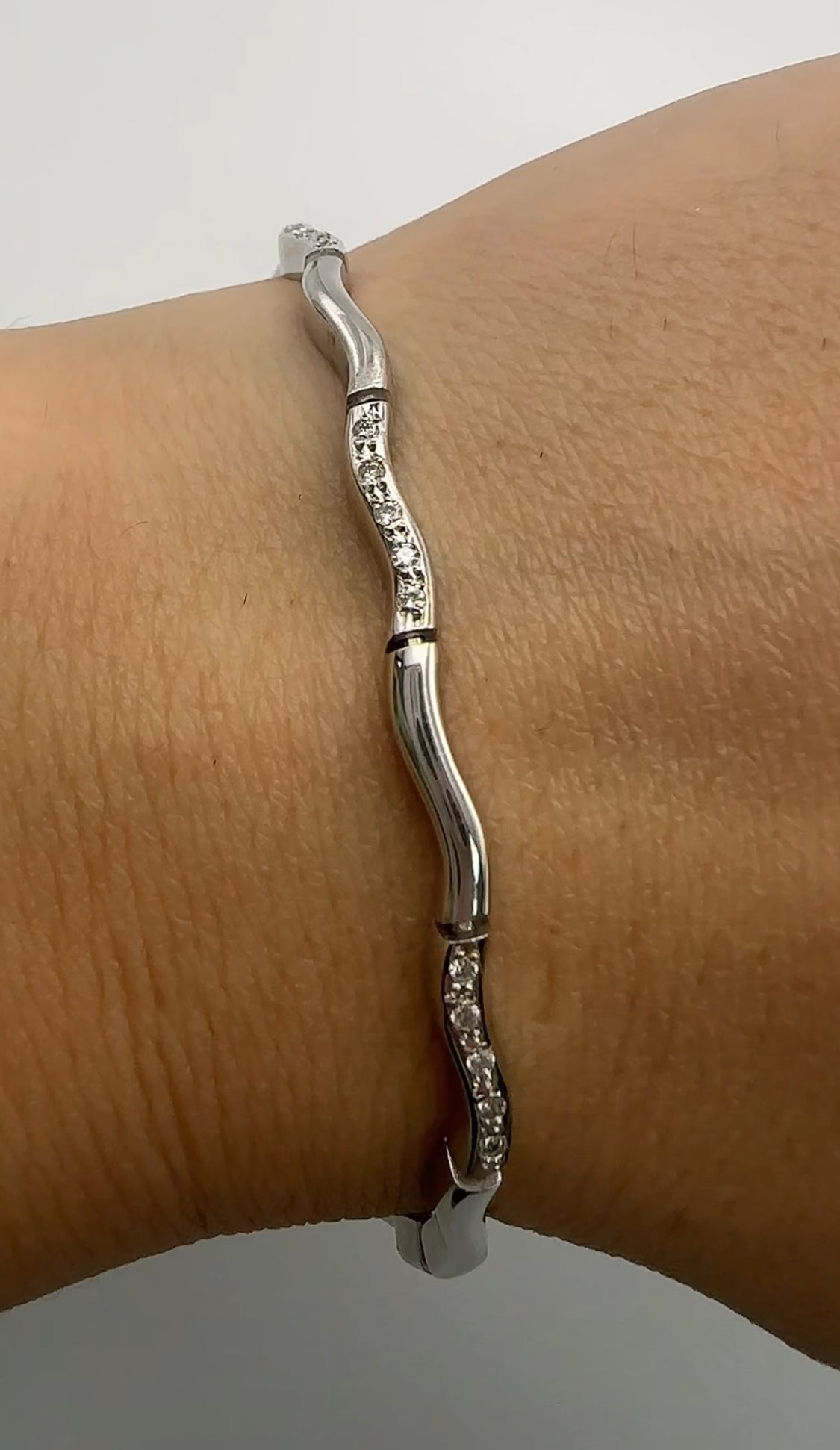 Tennis Bracelet - 14k White Gold - Natural Stones