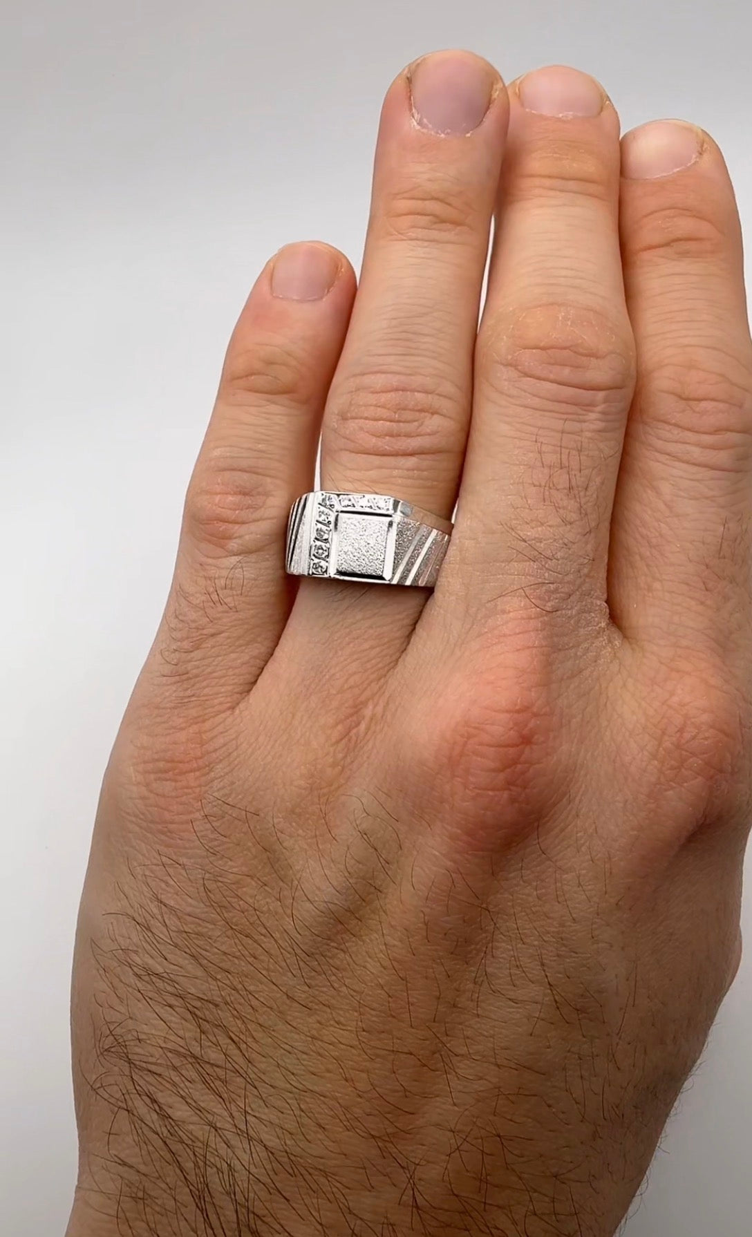 Men’s Unique Diamond Brush Ring