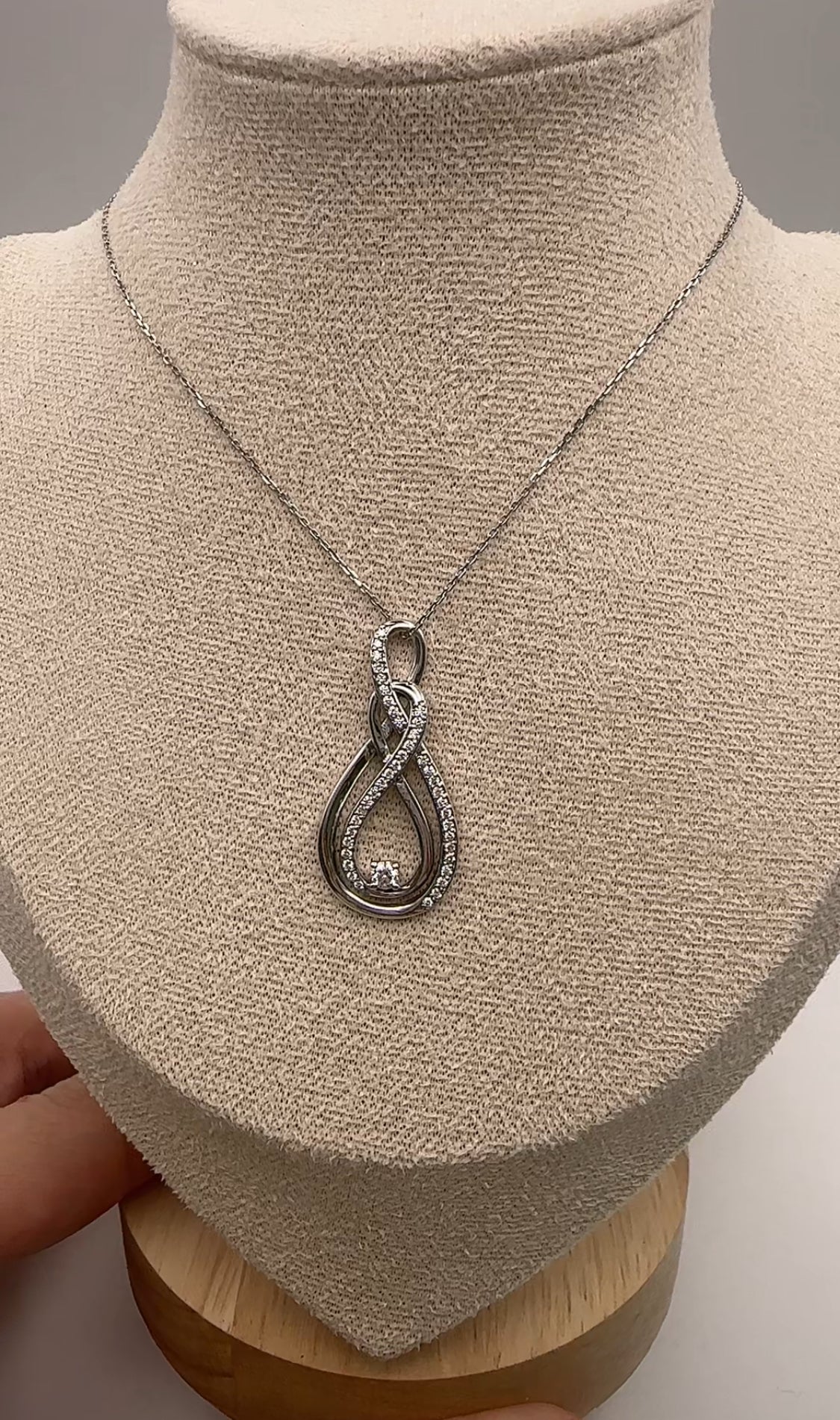 Modern Diamond Swirl Pendant