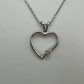Heart Pendant with Natural Diamond - 10k White Gold