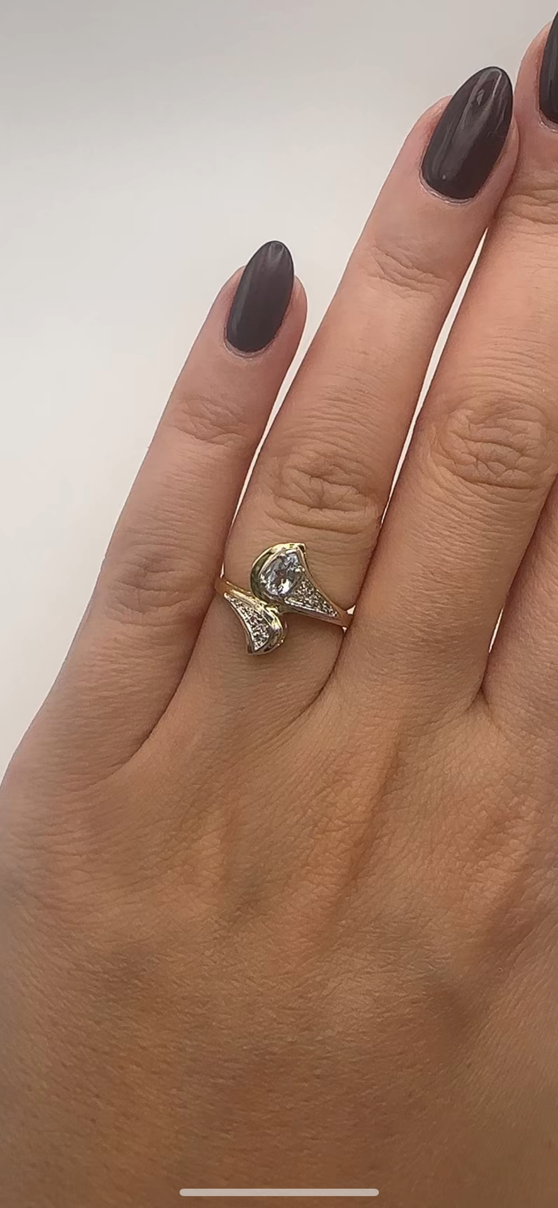 Unique Pear Aquamarine Bypass Ring