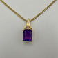 Amethyst Pendant - 14k Yellow Gold with Natural Diamond