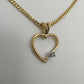 Heart Pendant with Natural Diamond - 10k Yellow Gold