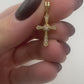 Yellow Gold Cross with Diamond Accents Pendant