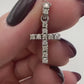 Diamond Cross with Two Diamonds on Shank - 14k White Gold - Natural Diamonds