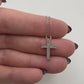 Mini Cross Pendant 14k White Gold - Natural Diamonds