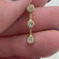 Three Stone Pendant - 14k Yellow Gold - Natural Diamonds