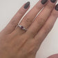 Simple Ruby and Diamond Three Stone Ring 14k White Gold