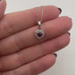 Heart Diamond Pendant with Ruby Center Stone