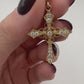 Fancy Cross 14k Yellow Gold with Natural Diamonds