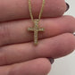 14k Yellow Gold Cross with Natural Diamonds
