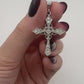 Fancy Cross 14k White Gold with Natural Diamonds